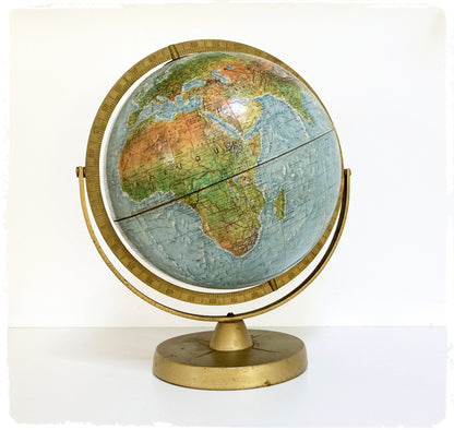 Grand Globe Terrestre Vintage Scandinave Scan Glob