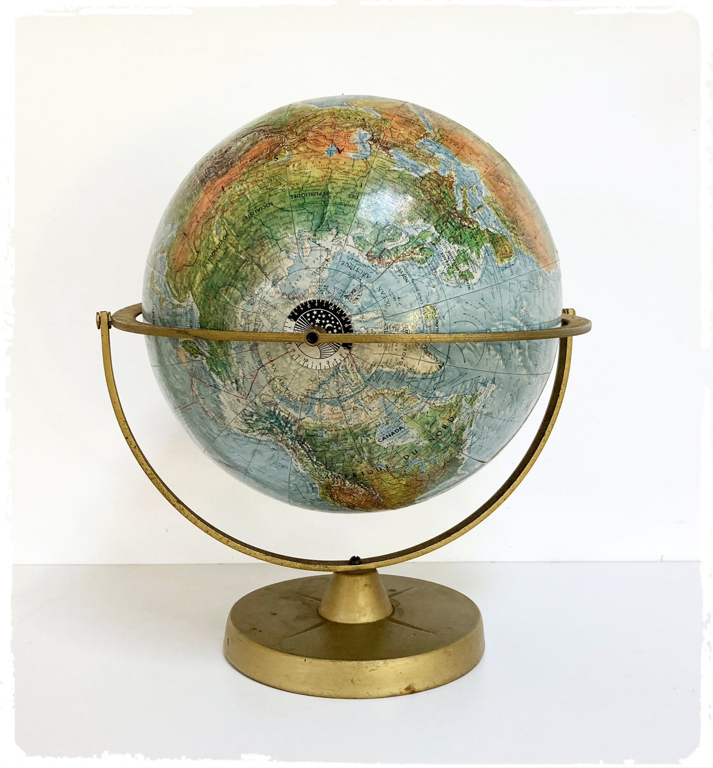 Grand Globe Terrestre Vintage Scandinave Scan Glob