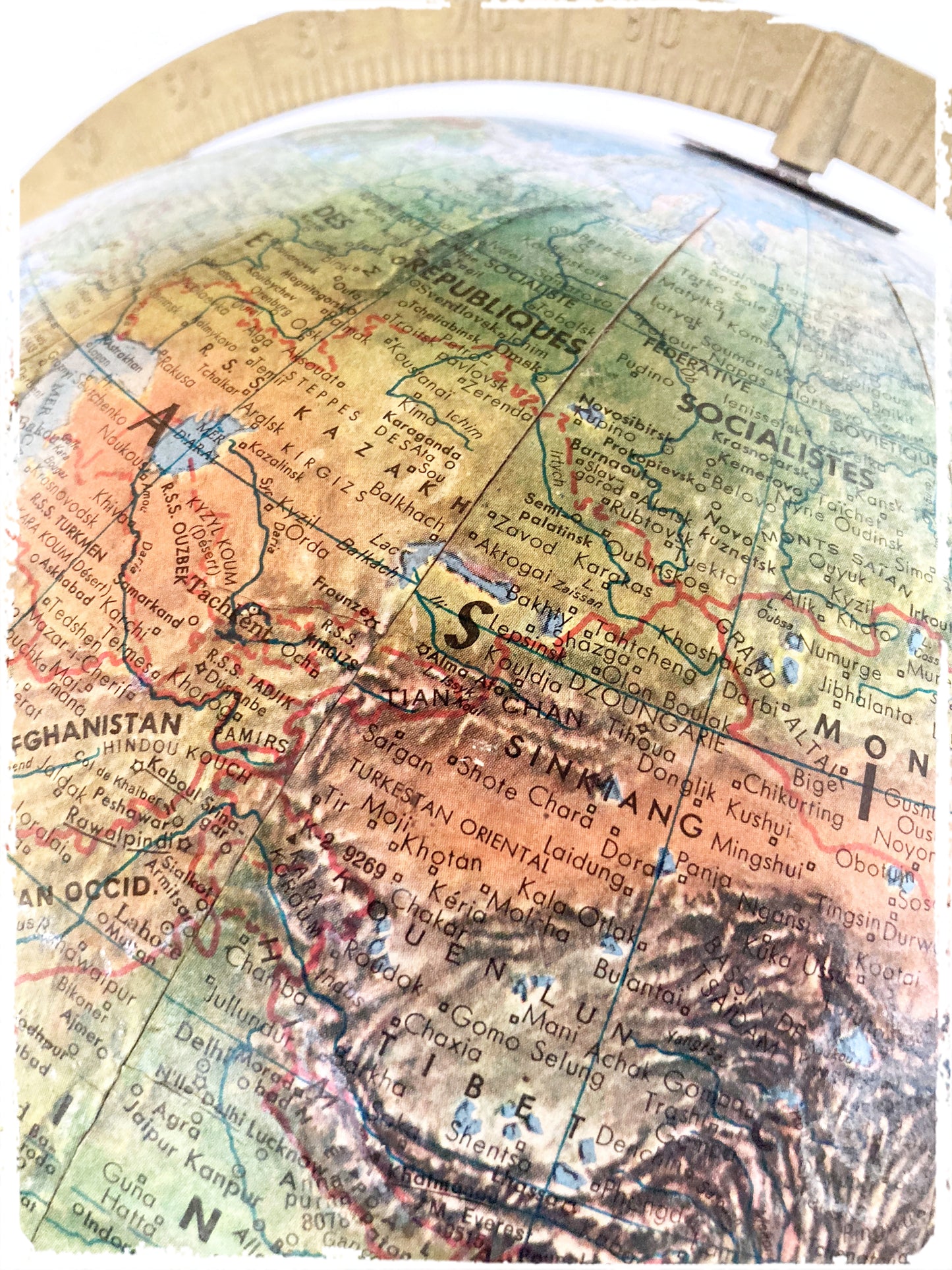Grand Globe Terrestre Vintage Scandinave Scan Glob