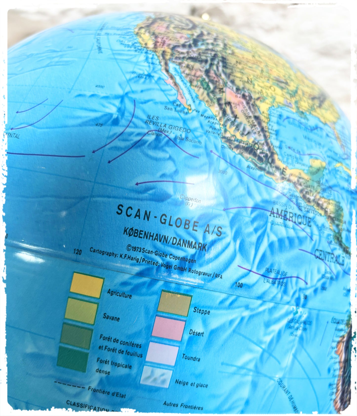 Grand Globe Terrestre Lumineux Vintage Scandinave Scan Globe