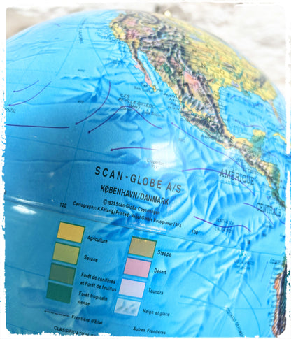 Grand Globe Terrestre Lumineux Vintage Scandinave Scan Globe