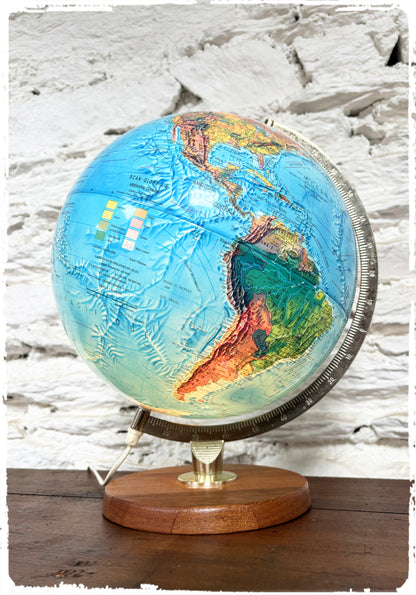 Grand Globe Terrestre Lumineux Vintage Scandinave Scan Globe