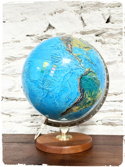 Grand Globe Terrestre Lumineux Vintage Scandinave Scan Globe