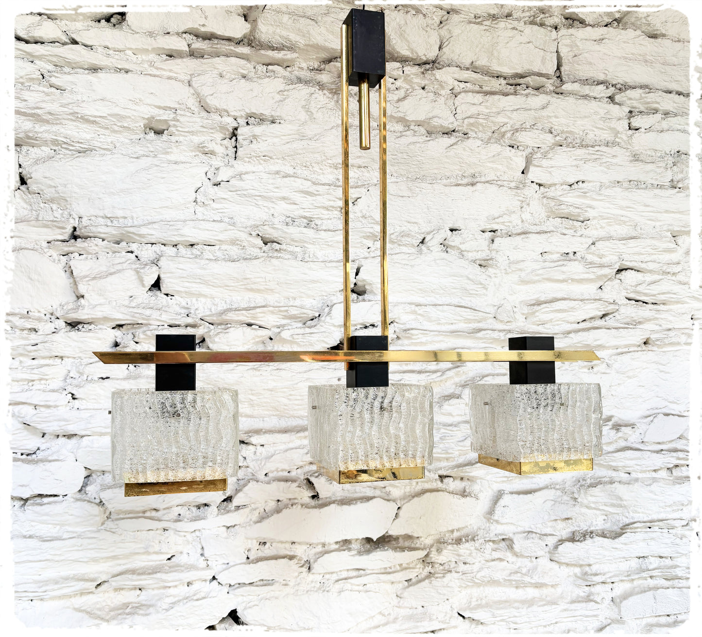 Grand Lustre Vintage 3 Feux Style Maison Arlus