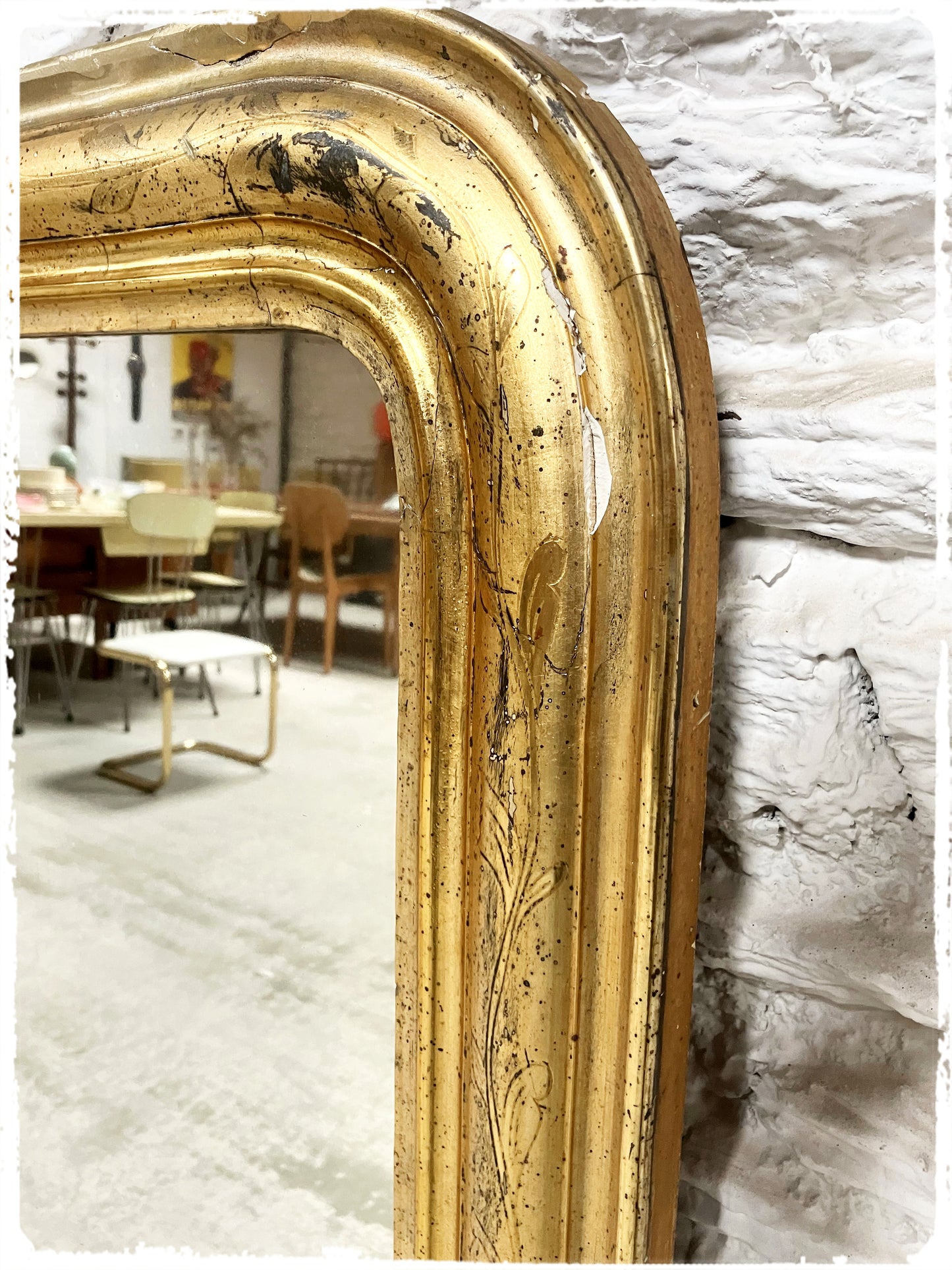 Grand Miroir Ancien Louis Philippe Doré 109 x 72 cm