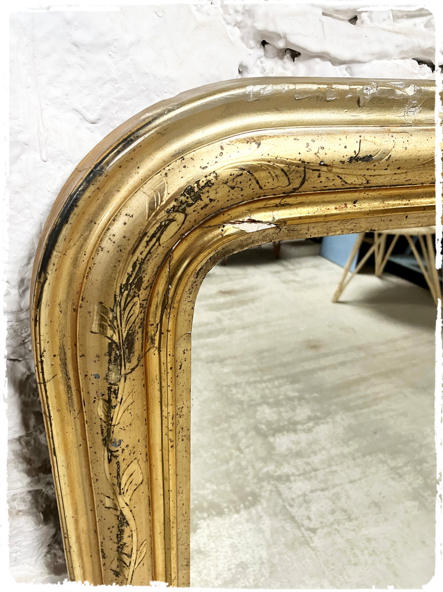 Grand Miroir Ancien Louis Philippe Doré 109 x 72 cm
