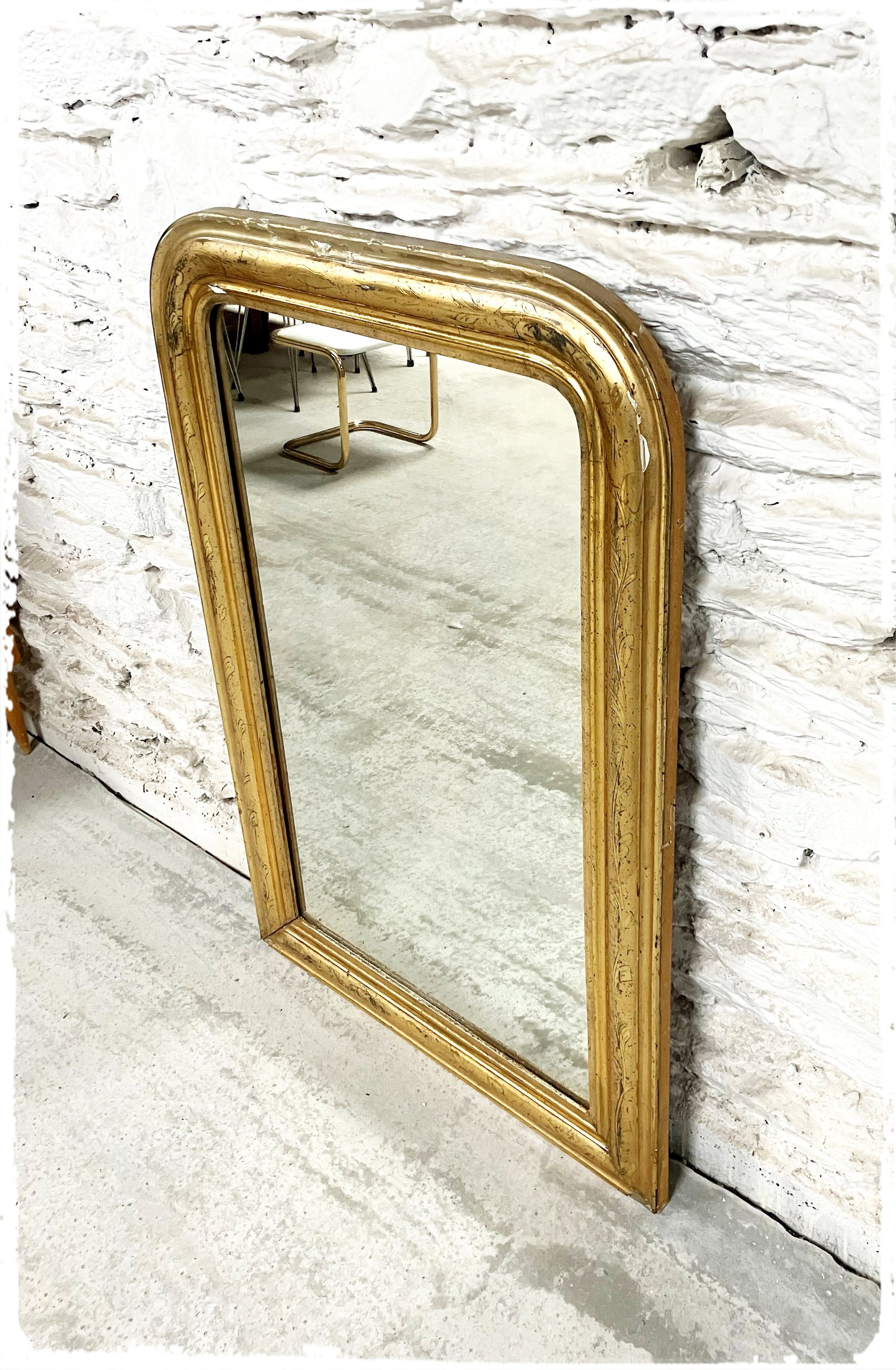 Grand Miroir Ancien Louis Philippe Doré 109 x 72 cm