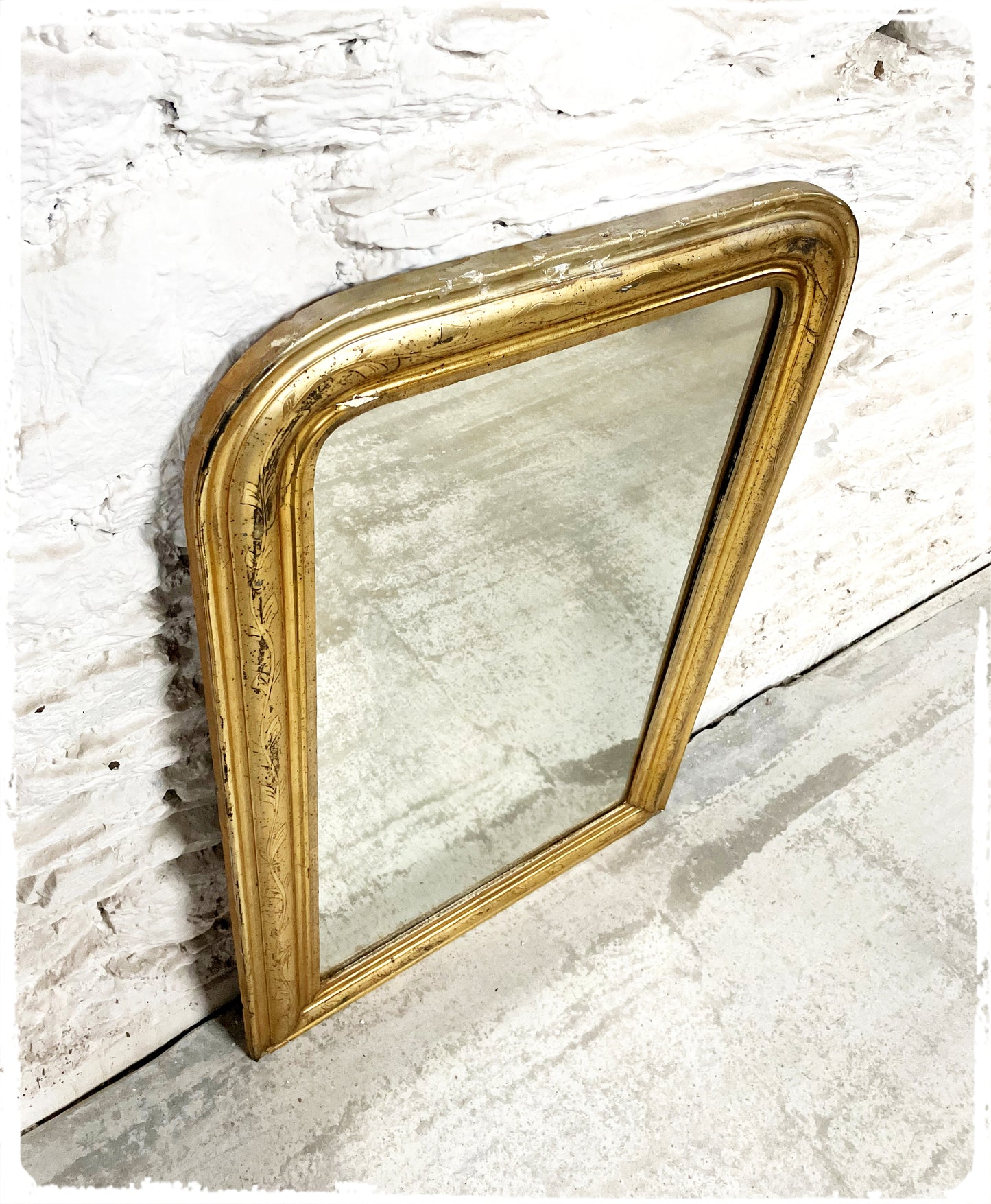Grand Miroir Ancien Louis Philippe Doré 109 x 72 cm