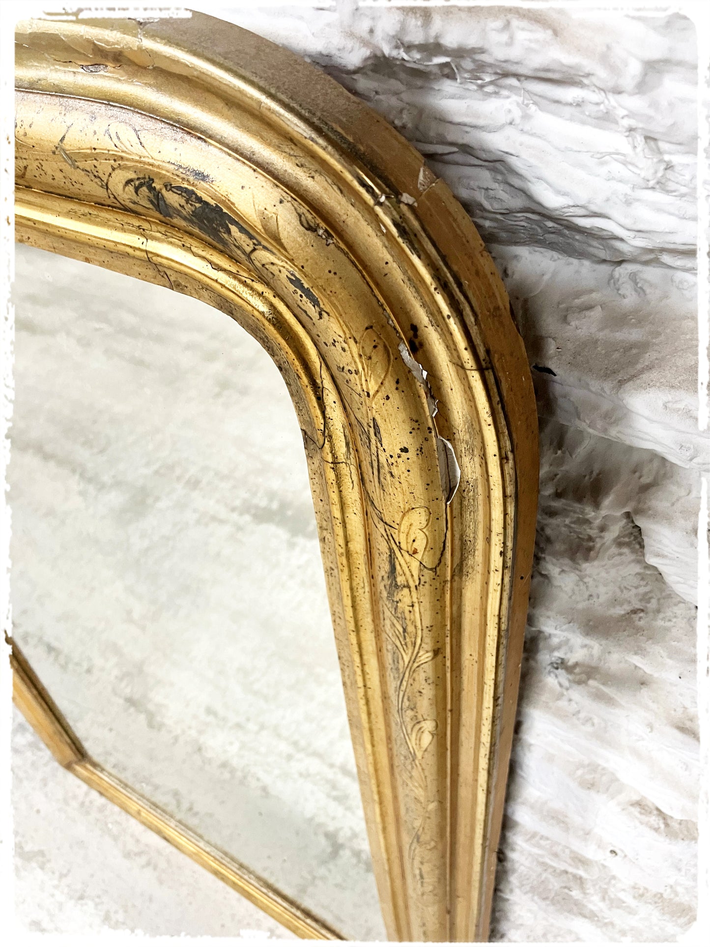 Grand Miroir Ancien Louis Philippe Doré 109 x 72 cm
