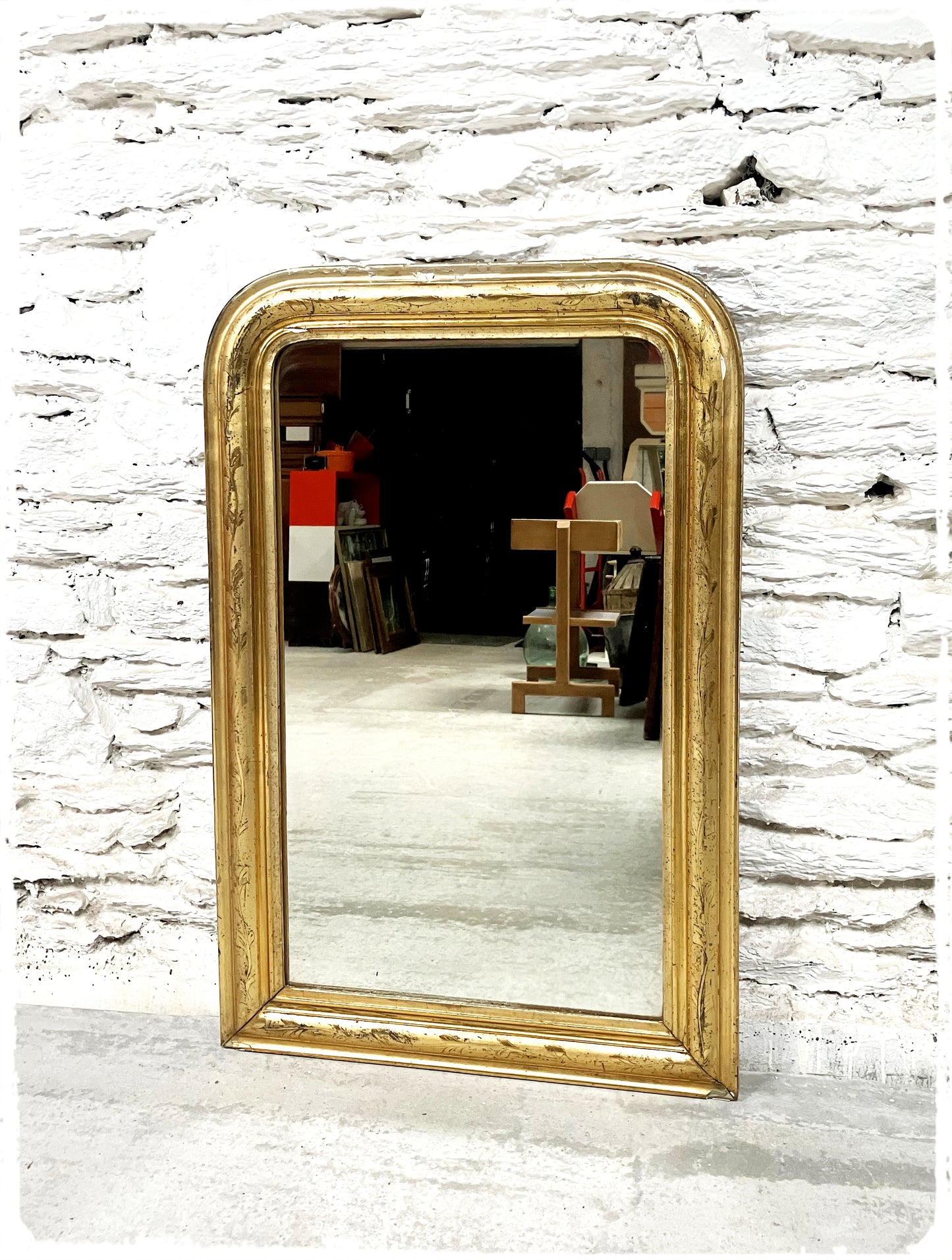 Grand Miroir Ancien Louis Philippe Doré 109 x 72 cm