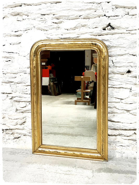 Grand Miroir Ancien Louis Philippe Doré 109 x 72 cm
