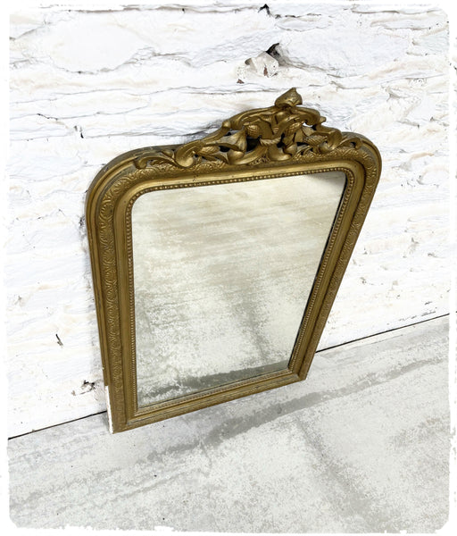Grand Miroir Ancien Louis Philippe XL Perlé Doré à Fronton
