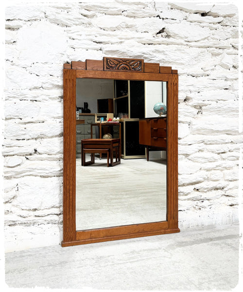 Grand Miroir Art Déco en Chêne