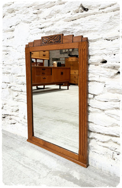 Grand Miroir Art Déco en Chêne