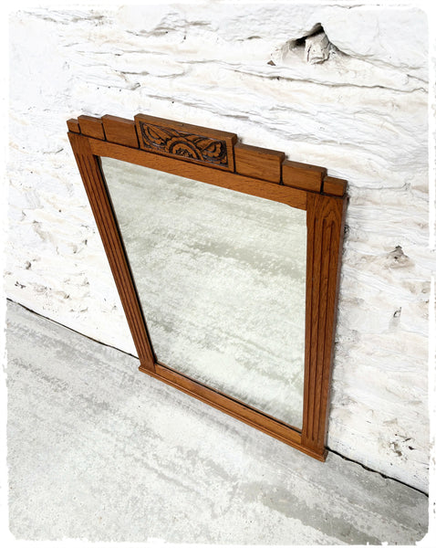 Grand Miroir Art Déco en Chêne