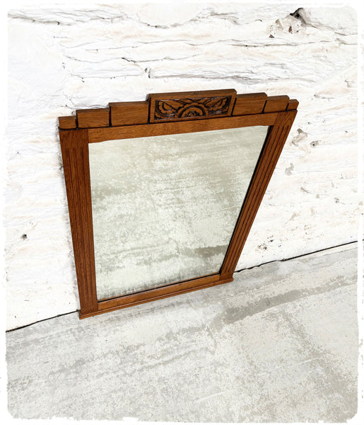 Grand Miroir Art Déco en Chêne