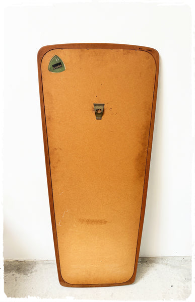 Grand Miroir Biseauté Rétroviseur Vintage Danois Clark Eaton en Teck