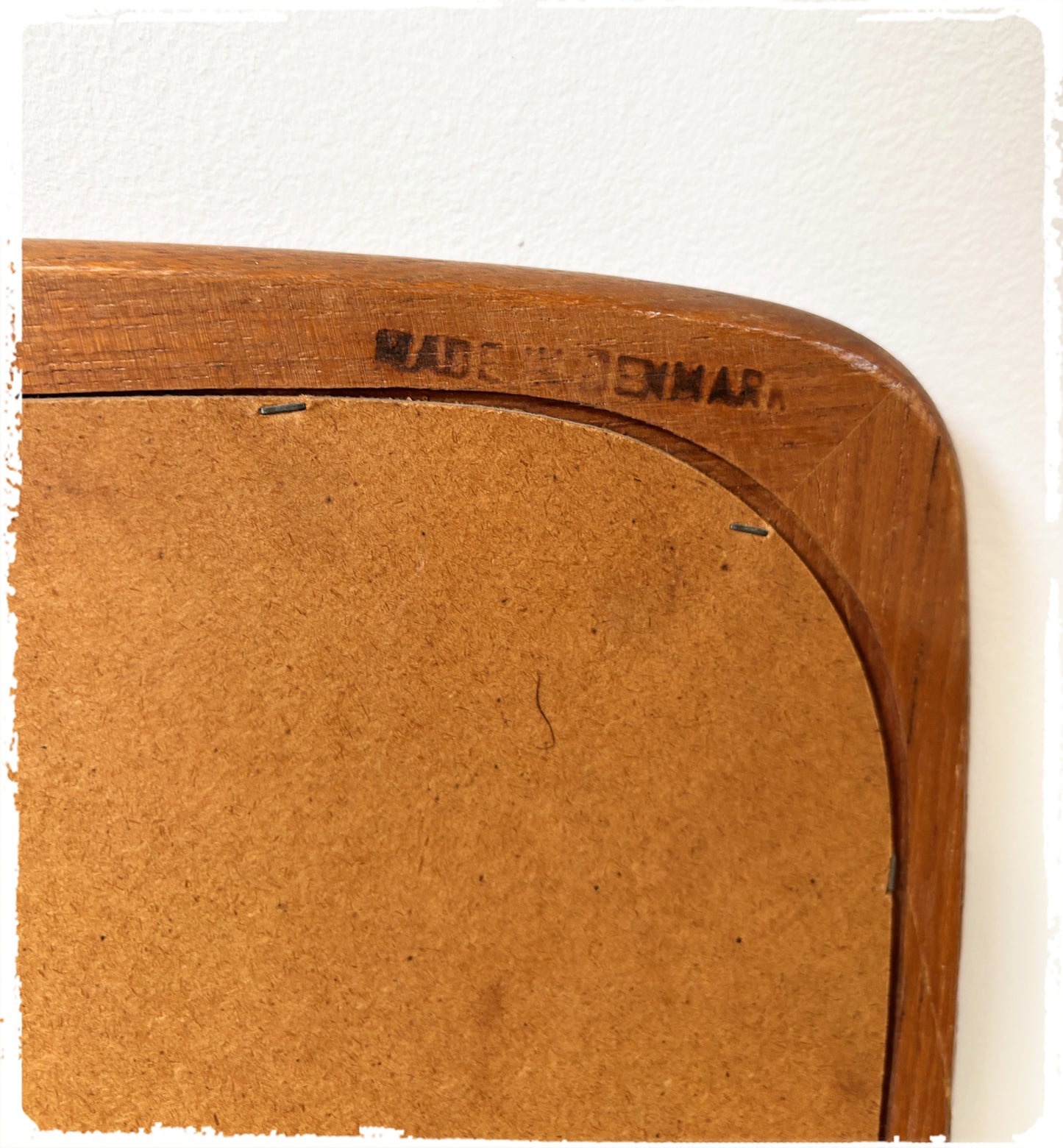 Grand Miroir Biseauté Rétroviseur Vintage Danois Clark Eaton en Teck