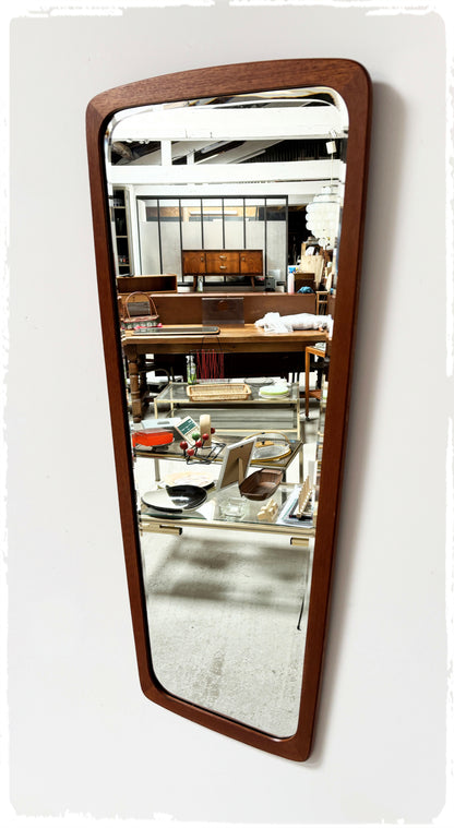 Grand Miroir Biseauté Rétroviseur Vintage Danois Clark Eaton en Teck