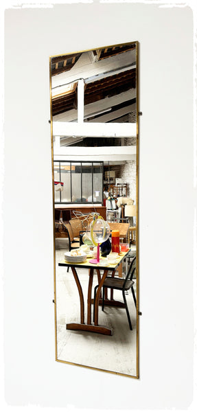 Grand Miroir Rectangulaire XL Vintage Cadre Métal Doré