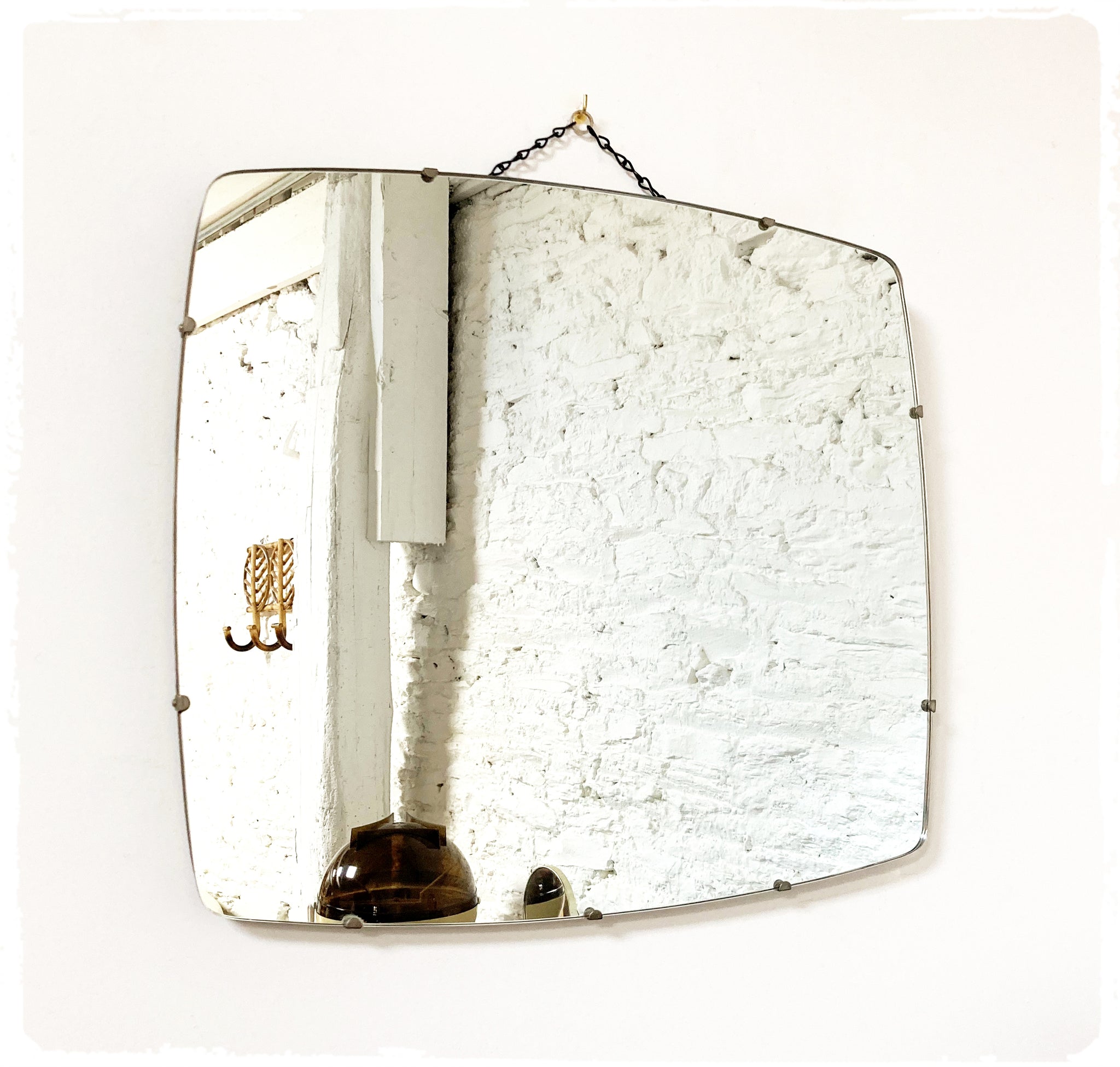 Grand Miroir Vintage Avec Chaîne