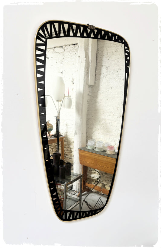 Grand Miroir Vintage Forme Libre Rétroviseur Sérigraphié