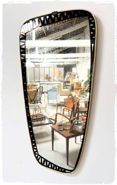 Grand Miroir Vintage Forme Libre Rétroviseur Sérigraphié