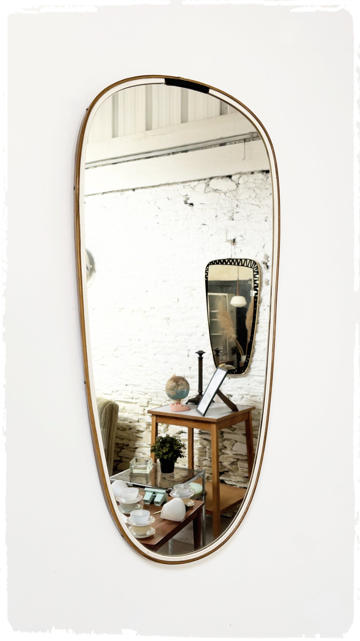 Grand Miroir Vintage Rétroviseur Forme Libre Années 50, 60