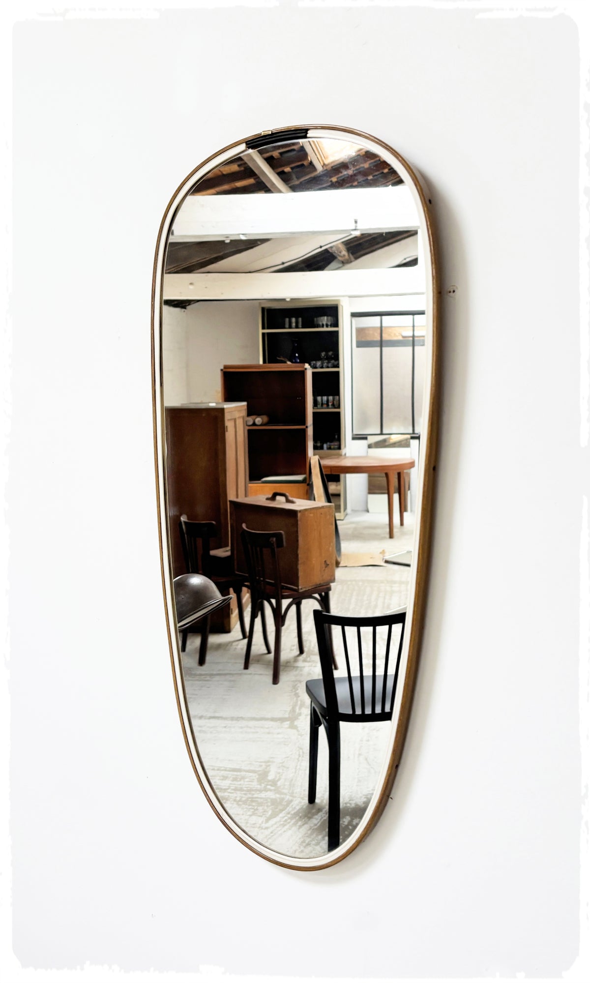 Grand Miroir Vintage Rétroviseur Forme Libre Années 50, 60