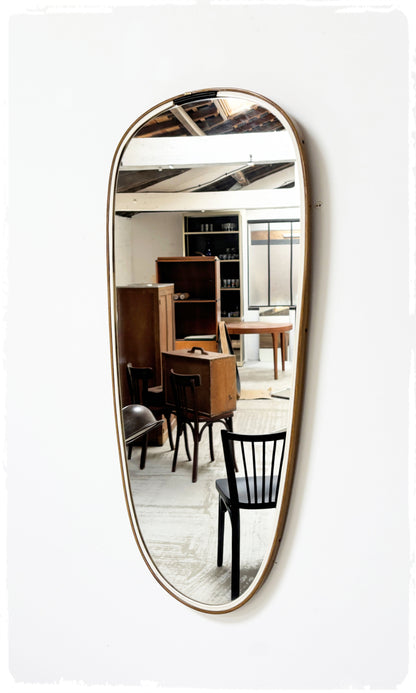 Grand Miroir Vintage Rétroviseur Forme Libre Années 50, 60