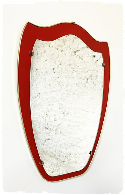 Grand Miroir Vintage Rockabilly Forme Libre Blason