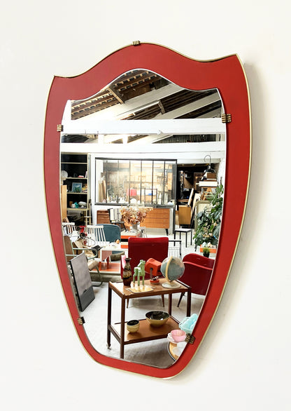 Grand Miroir Vintage Rockabilly Forme Libre Blason