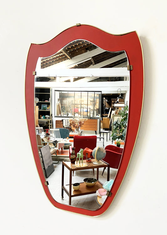 Grand Miroir Vintage Rockabilly Forme Libre Blason