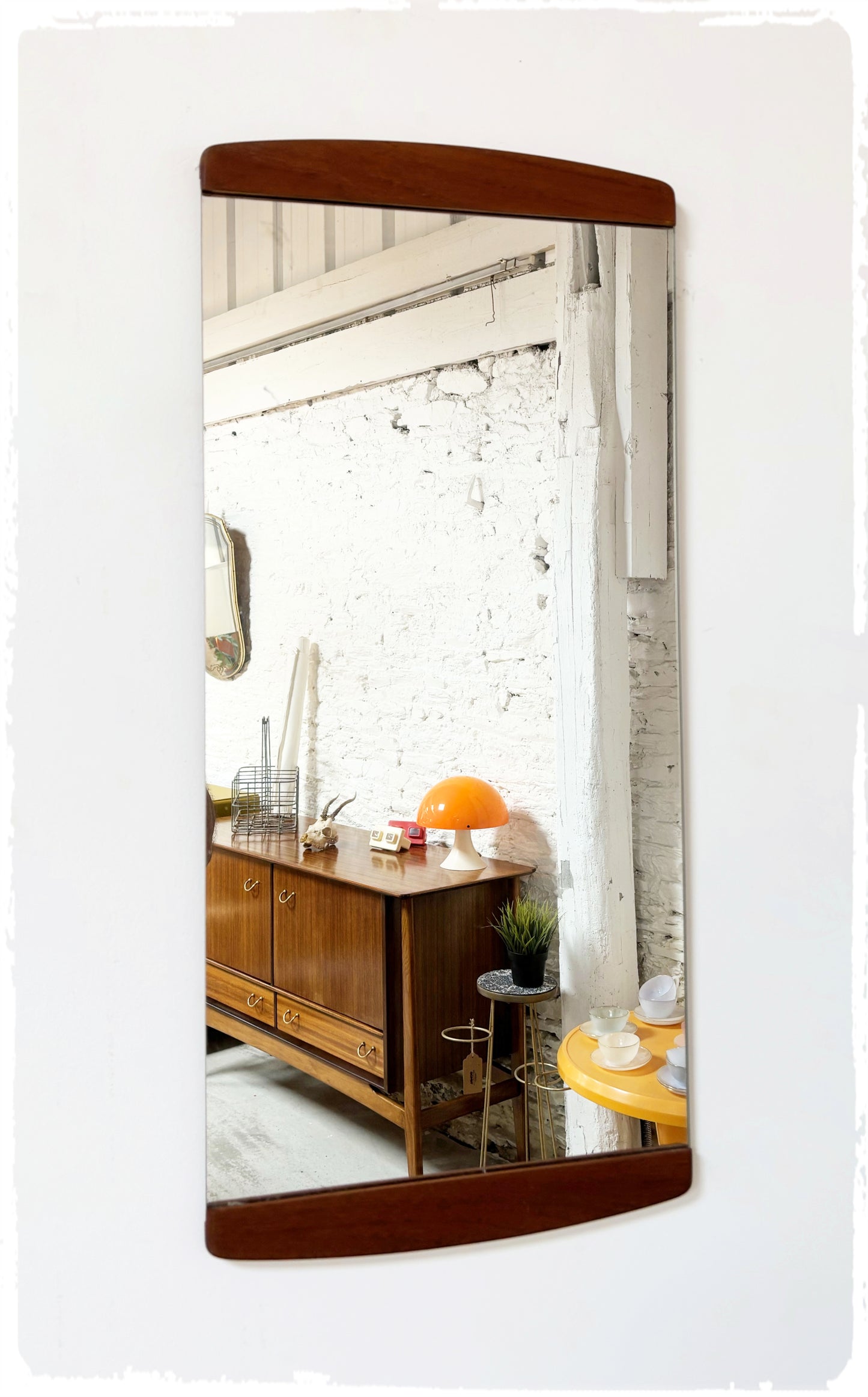 Grand Miroir Vintage Style Scandinave en Teck