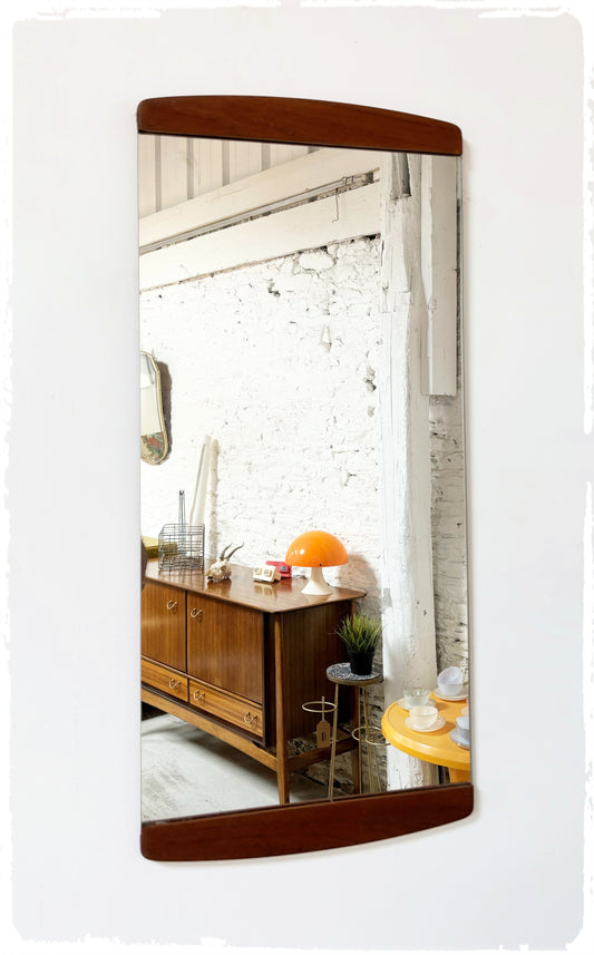 Grand Miroir Vintage Style Scandinave en Teck