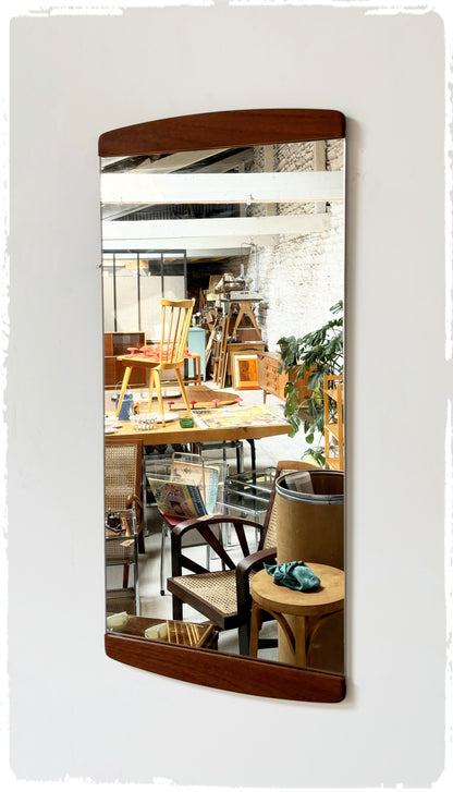 Grand Miroir Vintage Style Scandinave en Teck