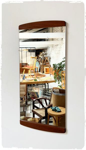 Grand Miroir Vintage Style Scandinave en Teck