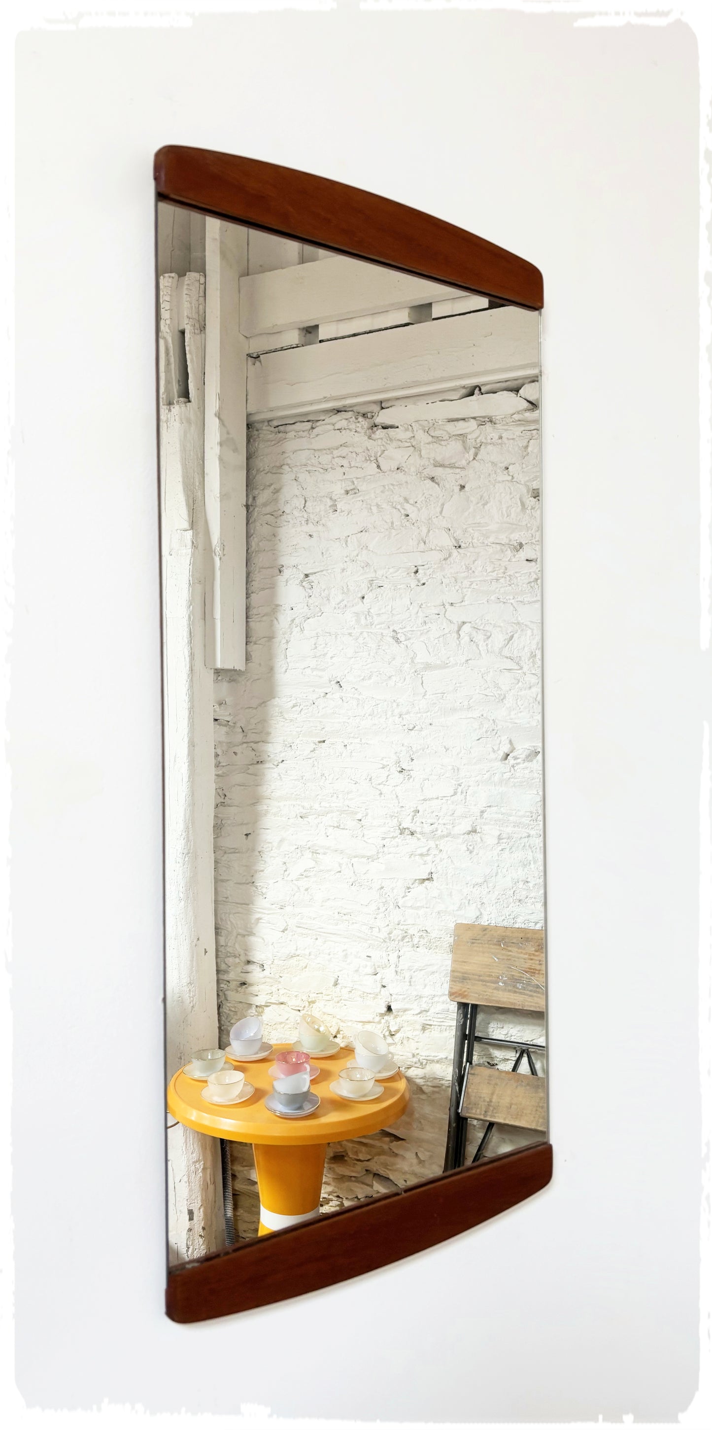 Grand Miroir Vintage Style Scandinave en Teck