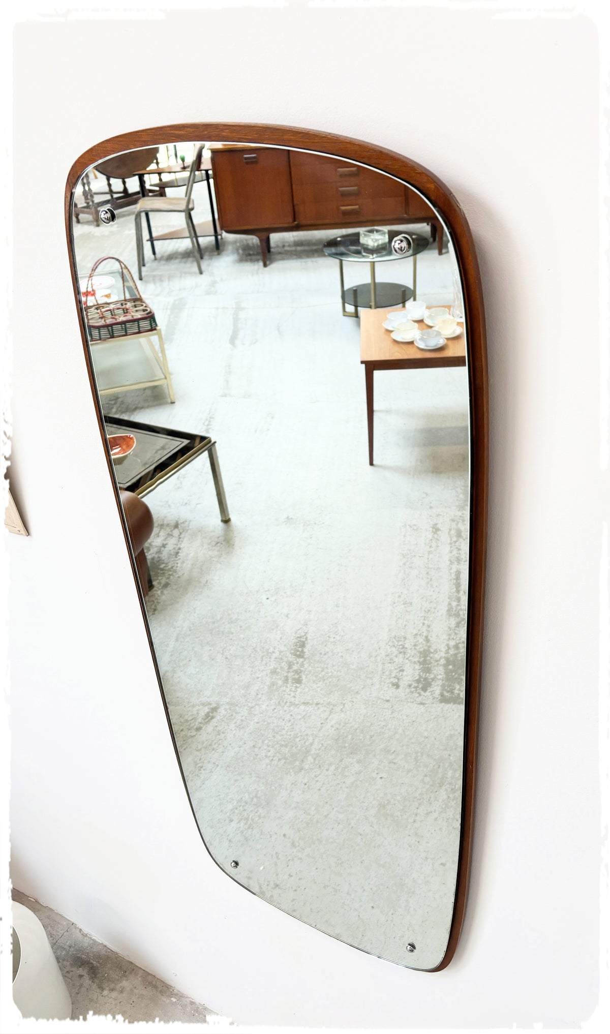 Grand Miroir XXL Vintage en Teck