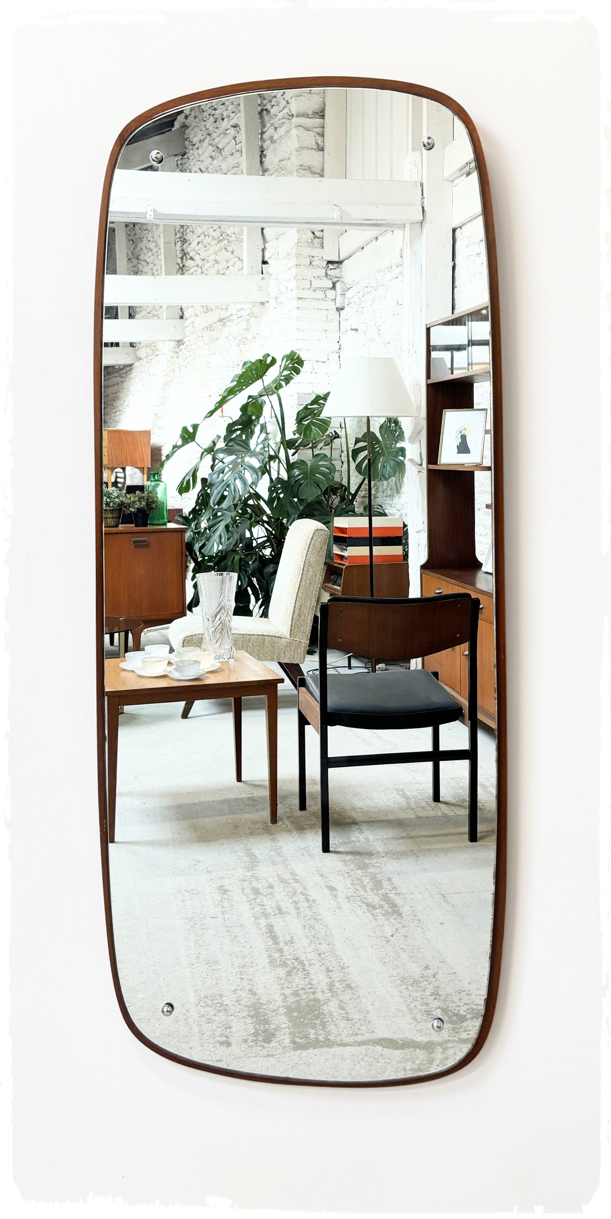Grand Miroir XXL Vintage en Teck