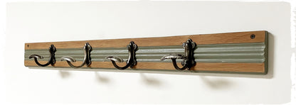 Grand Porte Manteaux d'Atelier Vintage Bois et Métal Revisité