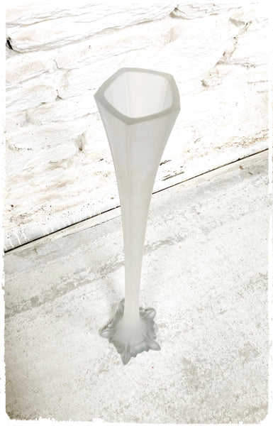 Grand Vase Vintage Soliflore en Verre Givré 80 cm