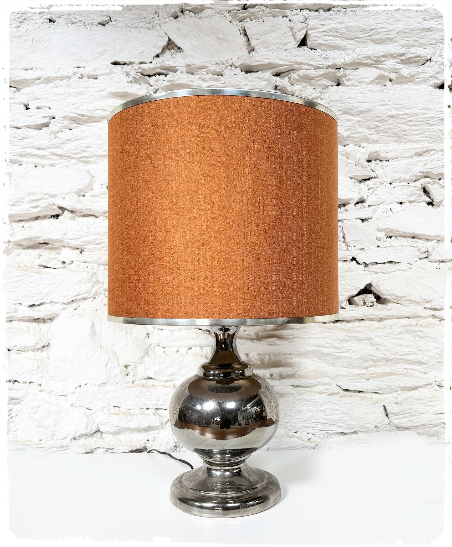 Grande Lampe de Table Vintage Années 70 Style Philippe Barbier