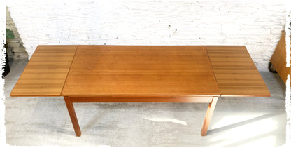 Grande Table à Manger Vintage Extensible en Teck