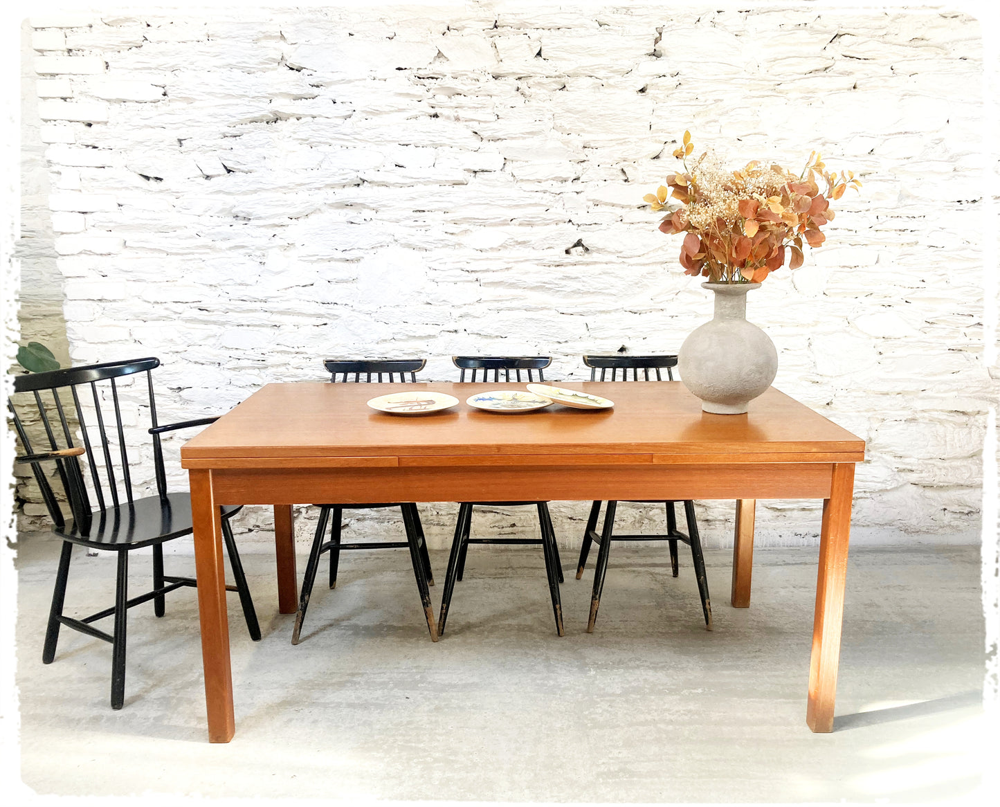 Grande Table à Manger Vintage Extensible en Teck
