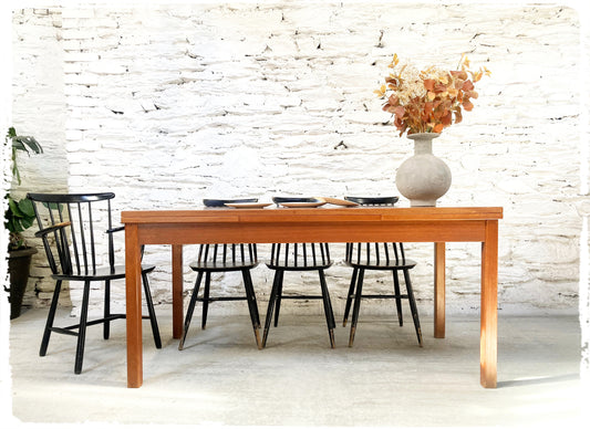 Grande Table à Manger Vintage Extensible en Teck