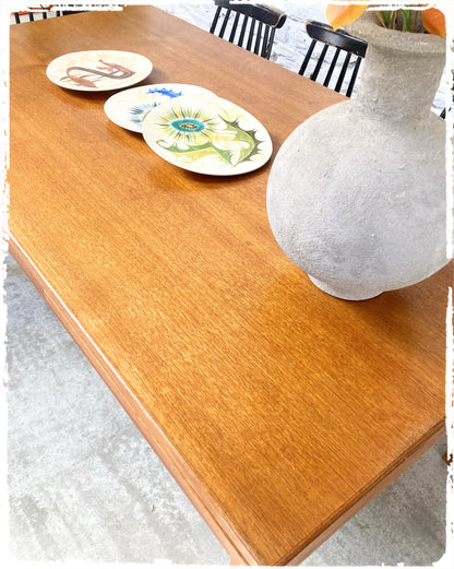 Grande Table à Manger Vintage Extensible en Teck