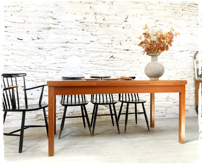 Grande Table à Manger Vintage Extensible en Teck
