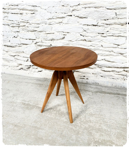 Guéridon Table d'Appoint Vintage Art Déco en Bois Exotique