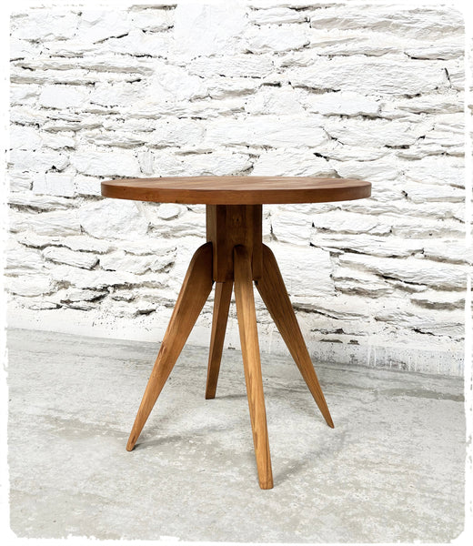 Guéridon Table d'Appoint Vintage Art Déco en Bois Exotique